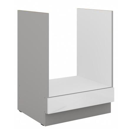 Dolní skřínka BIANCA - 60 D GAZ BB, Šedá / Bílý lesk Dolní skřínka BIANCA - 60 D GAZ BB, Šedá / Bílý lesk