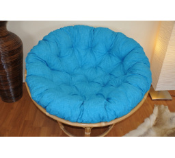 Polstr deluxe na křeslo papasan 110 cm - tyrkysový melír