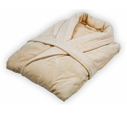 Velurový župan béžový XL