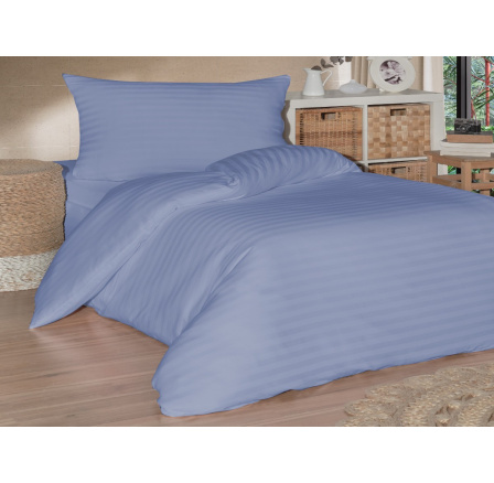 Francouzské povlečení saténový proužek 220x220, 70x90cm modré