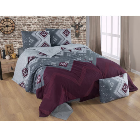 Flanelové francouzské povlečení 200x200, 70x90 Scandinavia red