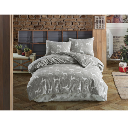 Prodloužené flanelové povlečení 140x220, 70x90 Escama grey
