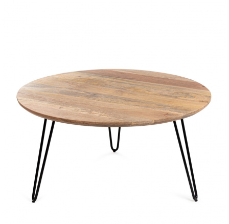 SORA Konferenční stolek přírodní 90x90x45 cm