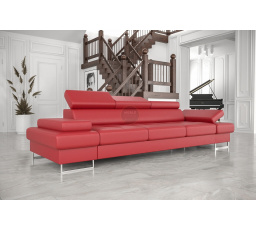 Sofa GALAXY III 300 cm přírodní kůže - červená kůže