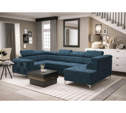 Rohová sedací souprava ORION MAX II s funkcí spaní 165x350x185 cm - modrá, levá