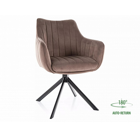 Jídelní židle otočná AZALIA VELVET, Cappuccino Bluvel 38/Černá