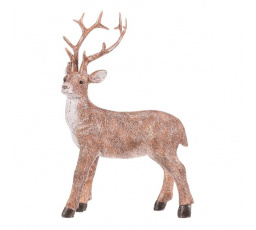 Jelen - polyresinová figurka, stojící, vel. L, béžovo-hnědý