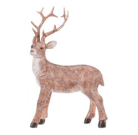 Jelen - polyresinová figurka, stojící, vel. L, béžovo-hnědý Jelen - polyresinová figurka, stojící, vel. L, béžovo-hnědý