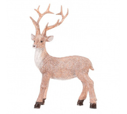 Jelen - polyresinová figurka, stojící, vel. M, béžovo-hnědý