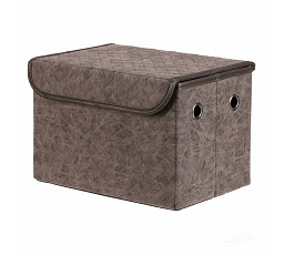 Koš regálový - látkový s víkem, šedá barva