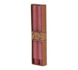 Svíčka kónická - parafín, růžová, cena za krabičku (2 ks)