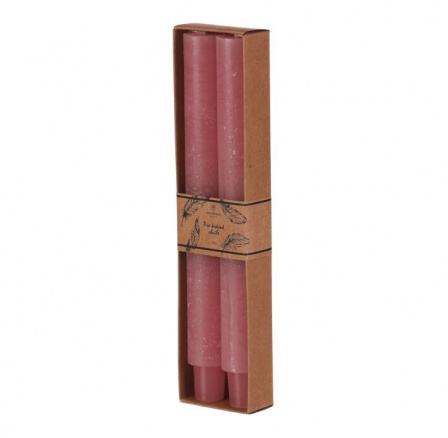 Svíčka kónická - parafín, růžová, cena za krabičku (2 ks)