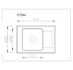 Granitový dřez STEMA, šedý