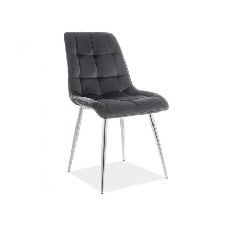 Jídelní židle Chic VELVET, černý Bluvel 19/chrom Jídelní židle Chic VELVET, černý Bluvel 19/chrom