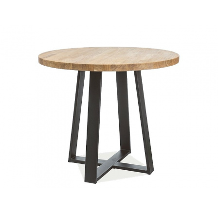 Jídelní stůl  VASCO, masiv dub/černý, 80 cm