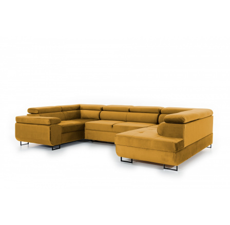 Rohová sedačka Annabelle U s funkcí spaní / černé nohy