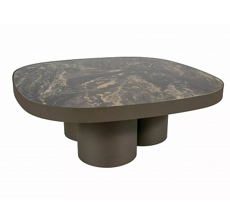 STŮL STELLA A CERAMIC ČERNÝ VULCANO / MĚDĚNÝ 100X100