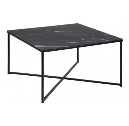 Konferenční stolek Alisma čtvercový Black/ Black Marble