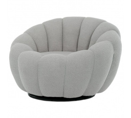Otočné křeslo, šedá, látka bouclé, AK-341 GREY2
