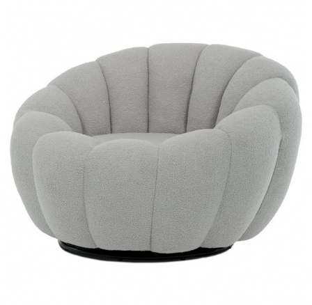 Otočné křeslo, šedá látka, AK-341 GREY2