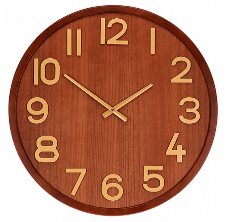 Hodiny nástěnné - pr. 60 cm, dřevo a MDF, imitace dýhy