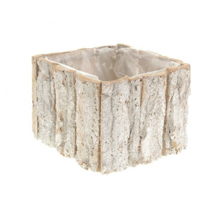 Obal čtvercový bělený z březové kůry, malá velikost.