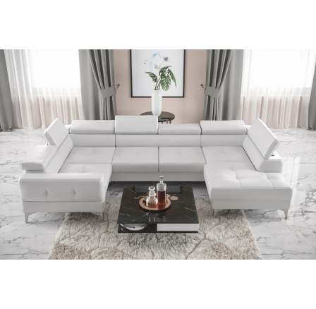 Rohová sedací souprava TOSCANIA MAX I 170x350x185 cm - bílá eko kůže , levá