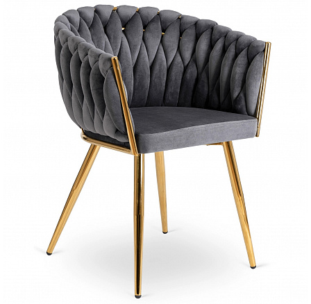 Židle CAPI Šedá Pletená Sametová