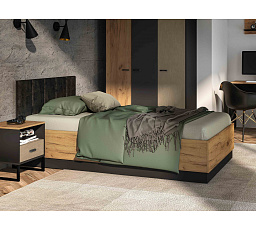 Postel COLT 0901 120x200 cm, dub Craft zlatý / černá