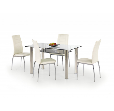 Jídelní stůl LENART, transparent/černý