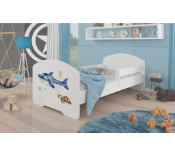 Postel s matrací a zábranou PEPE SEA ANIMALS 140x70 Bílá