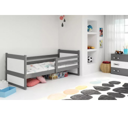 Dětská postel RICO 80x190 cm, s matrací, Grafit/Bílá