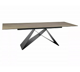 Jídelní stůl WESTIN CERAMIC, Sabbia světle hnědá/Černý mat