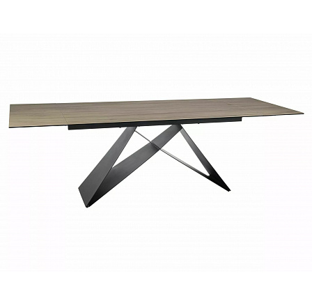 Jídelní stůl WESTIN CERAMIC, Sabbia světle hnědá/Černý mat