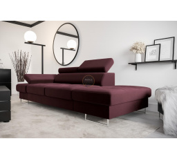 Sofa GALAXY II lenoška 235 cm - Odtíny bordové, pravá strana