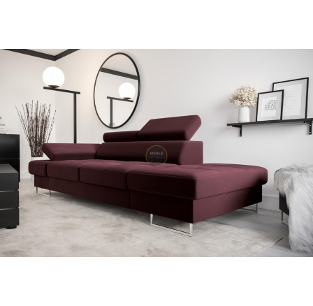 Sofa GALAXY II lenoška 235 cm - Odtíny bordové, pravá strana