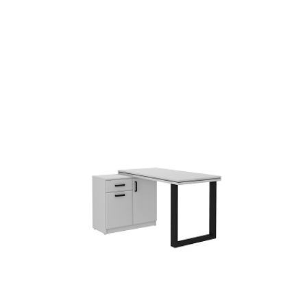 MAXIMUS 140 - psací stůl s komodou 2D1S vyšší, světle šedá (140  MALTA LG BIURKO I KOMODA) (4 balíky) "LP" (K150)