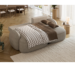 Tesalia corner sofa with sleeping function and storage compartment, beige velvet, right-hand side Royal 18 197x115 Right 1