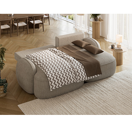 Tesalia corner sofa with sleeping function and storage compartment, beige velvet, right-hand side Royal 18 197x115 Right 1 Tesalia corner sofa with sleeping function and storage compartment, beige velvet, right-hand side Royal 18 197x115 Right 1