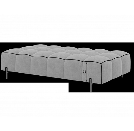 Ferivo quilted pouffe on legs, white bouclé Royal 01 137x37 Ferivo quilted pouffe on legs, white bouclé Royal 01 137x37