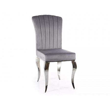 Jídelní židle PRINCE, šedý Aksamit 195/chrom
