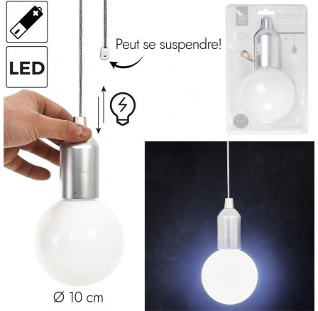 Stříbrná závěsná lampa žárovka L