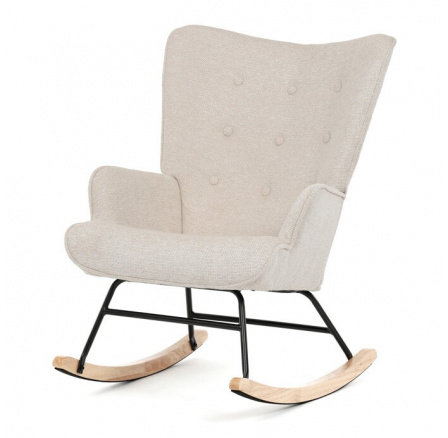 Houpací křeslo, béžová, látka, AK-373 CRM2