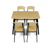 Jídelní set s 4 židlemi, 110x70x76cm, mdf, dub, AUT-O2222 OAK