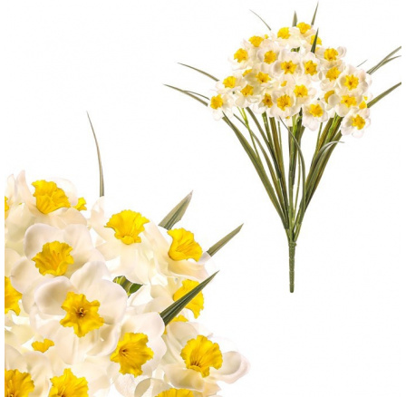 Narcis - umělá kytice, bílá barva