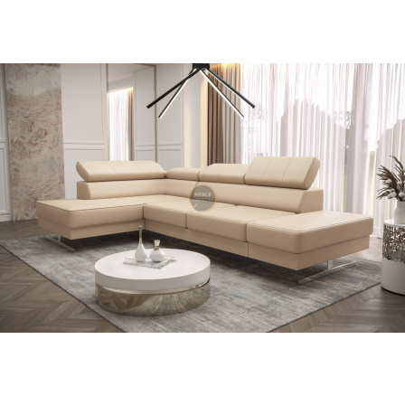 Rohová sedací souprava EMPORIO MINI 300x180 přírodní kůže - levá, Béžová kůže Rohová sedací souprava EMPORIO MINI 300x180 přírodní kůže - levá, Béžová kůže