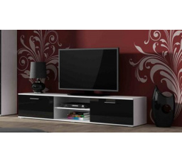 Tv komoda SOHO RTV 180, bílá/černý lesk