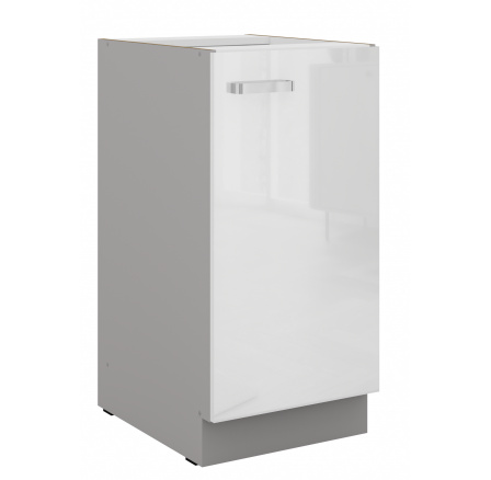 Dolní skřínka BIANCA - 40 D 1F BB, Šedá / Bílý lesk Dolní skřínka BIANCA - 40 D 1F BB, Šedá / Bílý lesk