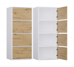 Komoda Almona 4D bílá/dub artisan