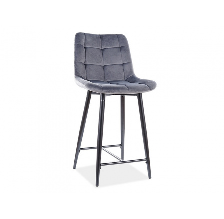 Barová židle CHIC H-2 Velvet, černá/šedý Bluvel 14